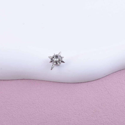 Star Clip Earrings For Unisex In Dyed Black Zinc Alloy With 304 Stainless Steel Posts Featuring Sweet Style