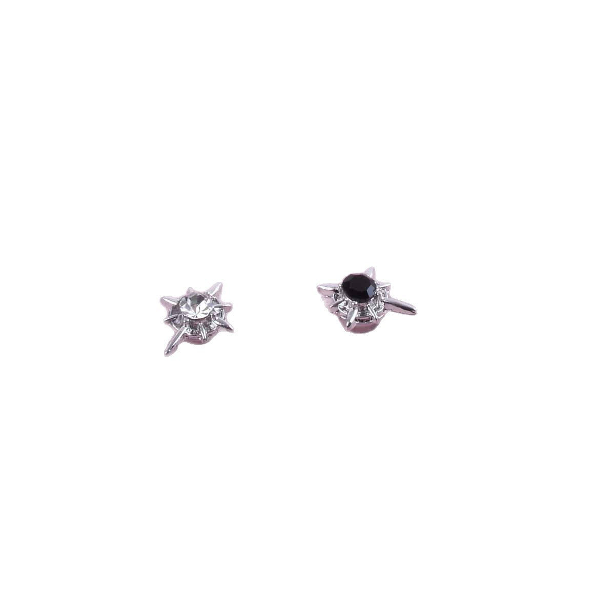 Star Clip Earrings For Unisex In Dyed Black Zinc Alloy With 304 Stainless Steel Posts Featuring Sweet Style