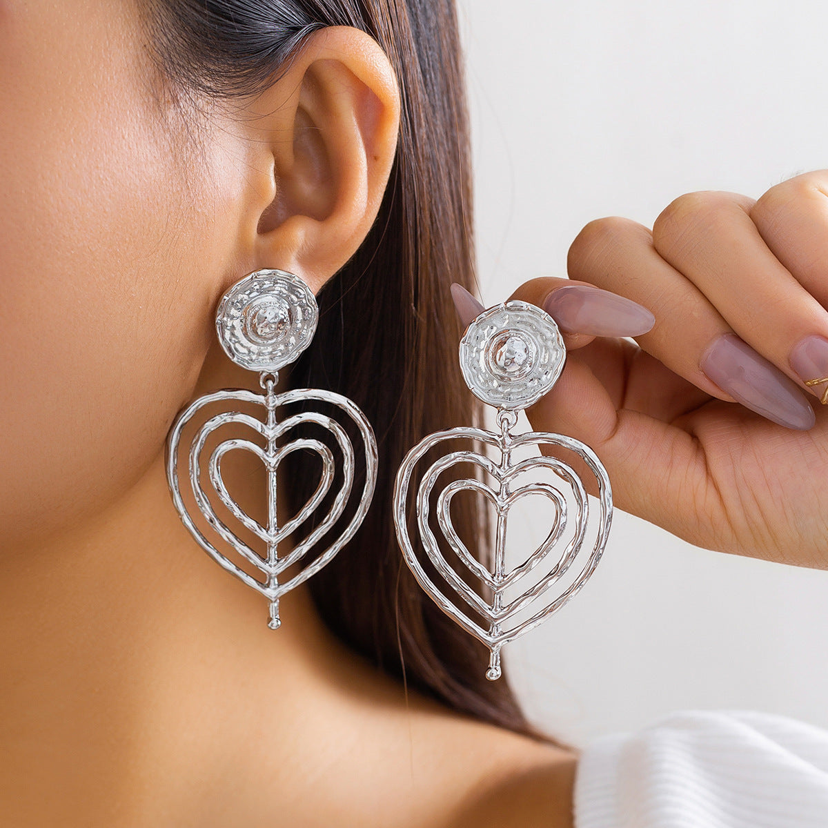 Ocean For Unisex Retro Stud Earrings In Silver With Zinc Alloy And 304 Stainless Steel Posts