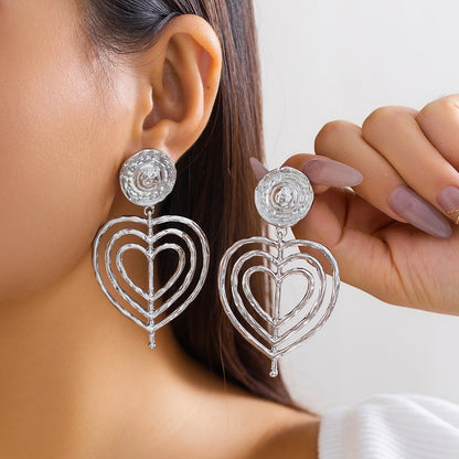 Ocean For Unisex Retro Stud Earrings In Silver With Zinc Alloy And 304 Stainless Steel Posts