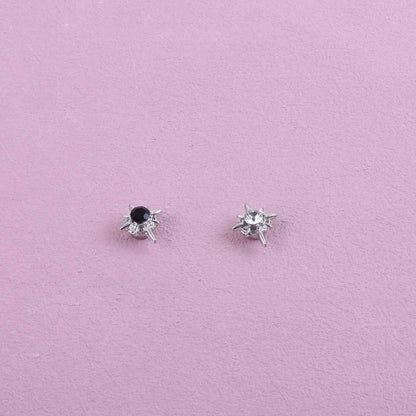 Star Clip Earrings For Unisex In Dyed Black Zinc Alloy With 304 Stainless Steel Posts Featuring Sweet Style