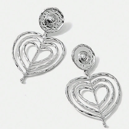 Ocean For Unisex Retro Stud Earrings In Silver With Zinc Alloy And 304 Stainless Steel Posts