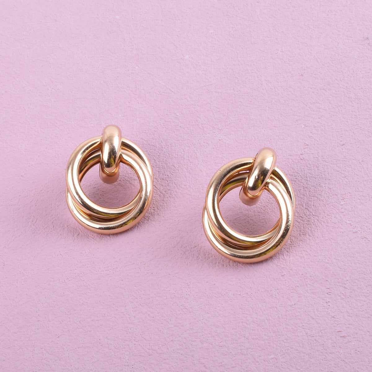 Geometric Simple Style Unisex Earrings In Zinc Alloy With Electroplated Finish And 304 Stainless Steel Ear Pins