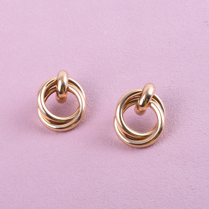 Geometric Simple Style Unisex Earrings In Zinc Alloy With Electroplated Finish And 304 Stainless Steel Ear Pins