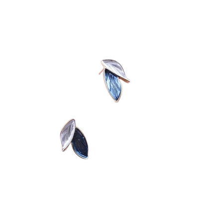 Simple Style Leaves Earrings For Unisex, Made Of Zinc Alloy With Electroplated Finish And 304 Stainless Steel Ear Pins
