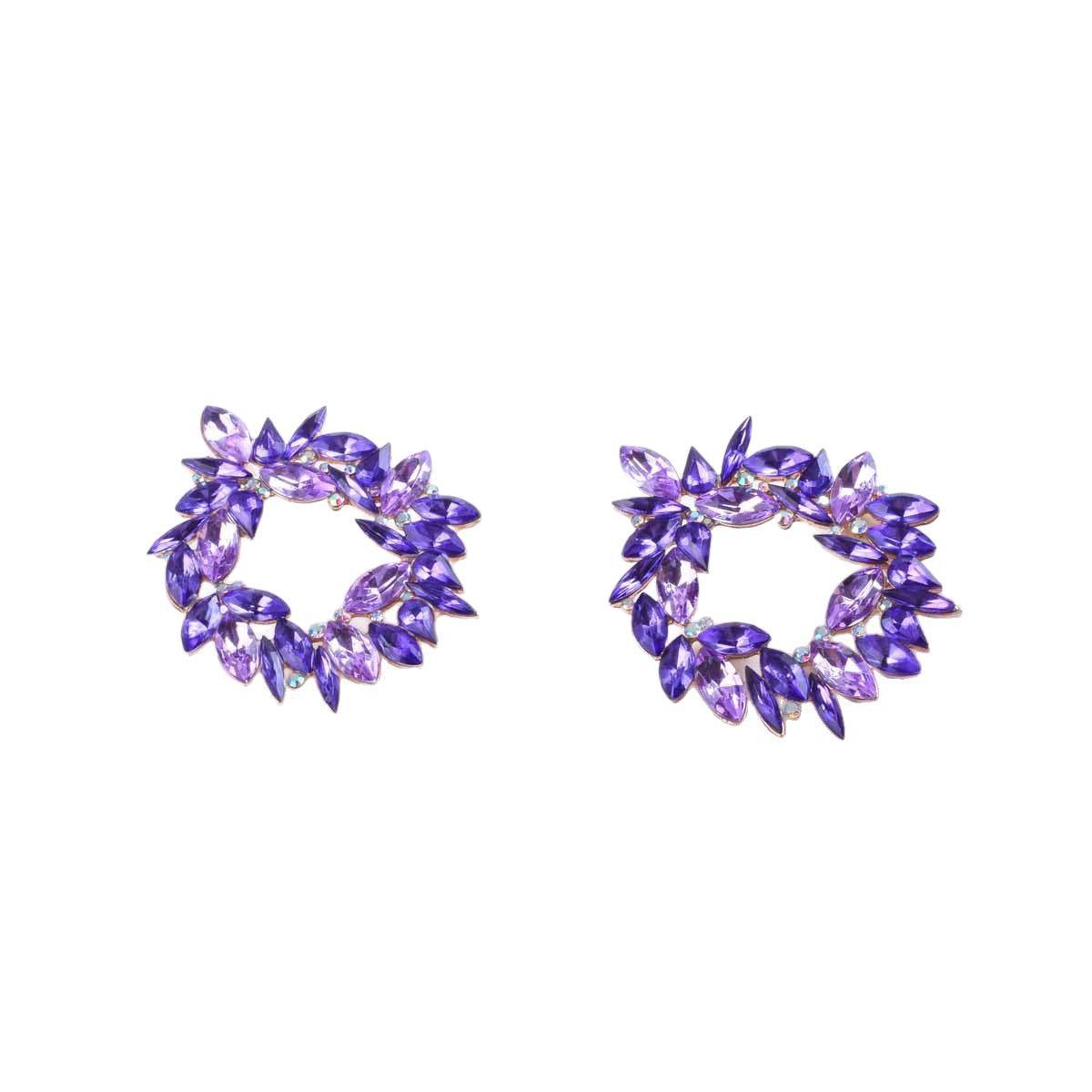 Exaggerated Unisex Crystal Earrings In Zinc Alloy With Electroplated Finish And 925 Sterling Silver Ear Pins