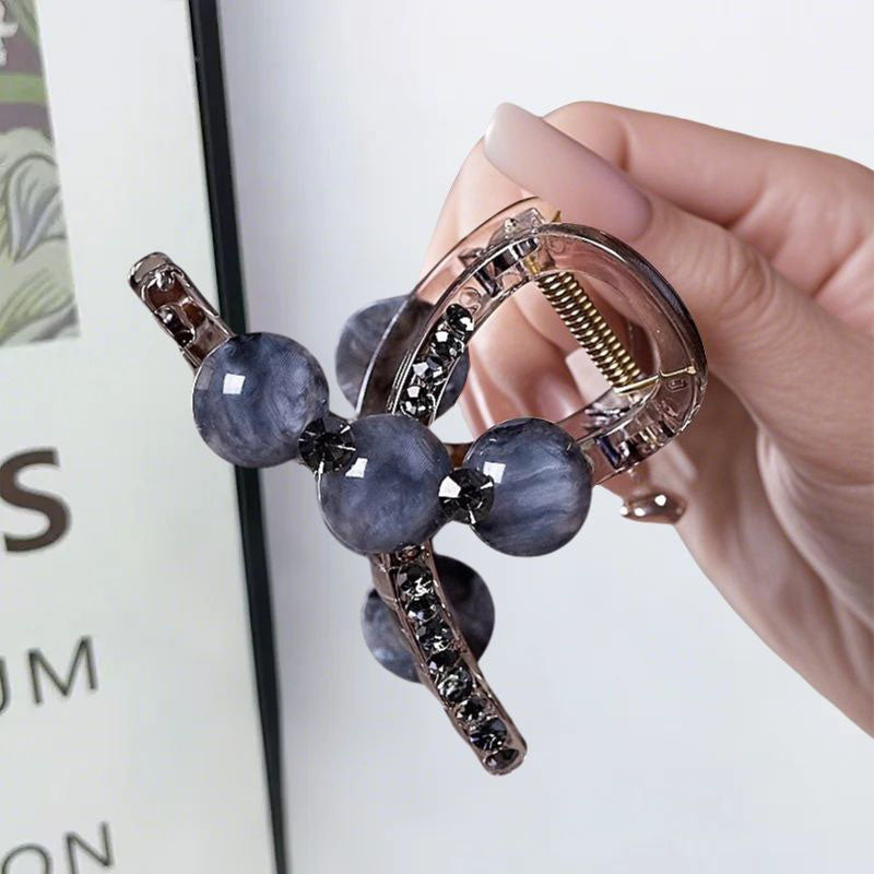 Ocean Shiny Barrette Hairpin For Women With Artificial Gemstones