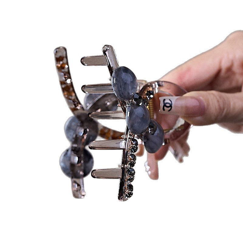 Ocean Shiny Barrette Hairpin For Women With Artificial Gemstones