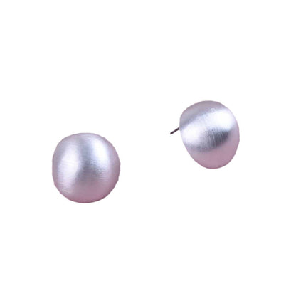 Sweet Semicircle Stud Earrings For Unisex Featuring Brushed Gold Zinc Alloy