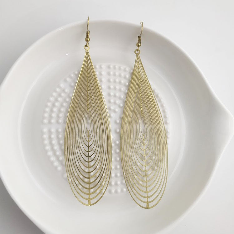 Sweet Blue Water Droplets Earrings In Electroplated Alloy, Unisex Design