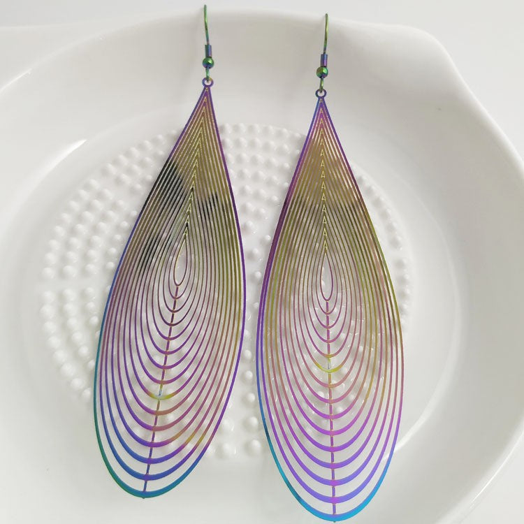 Sweet Blue Water Droplets Earrings In Electroplated Alloy, Unisex Design