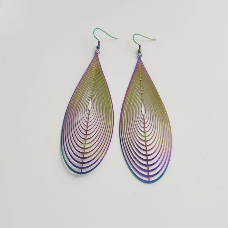 Sweet Blue Water Droplets Earrings In Electroplated Alloy, Unisex Design