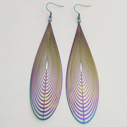 Sweet Blue Water Droplets Earrings In Electroplated Alloy, Unisex Design