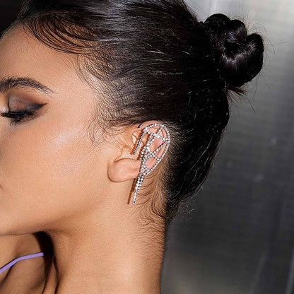Sweet Silver Mesh Tassel Earrings For Unisex, Alloy Material With Rhinestone Inlay
