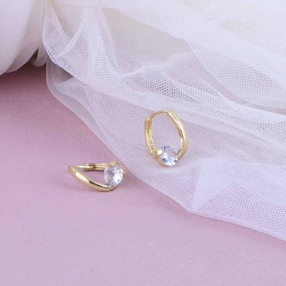 Geometric Unisex Earrings With Zircon Inlay, Electroplated Alloy And 304 Stainless Steel Ear Pins