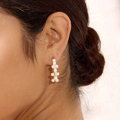 Sweet Geometric Gold Earrings Featuring Electroplated Alloy Ear Pins For Stylish Comfort