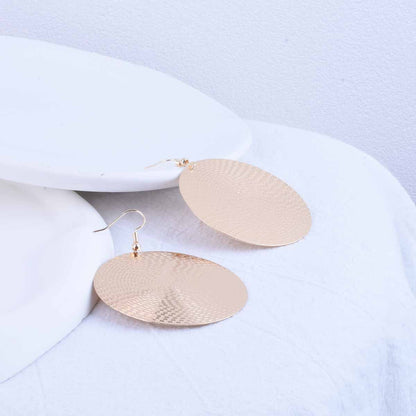 Exaggerated Circle Gold Alloy Earrings With Electroplated Finish For A Stylish Look