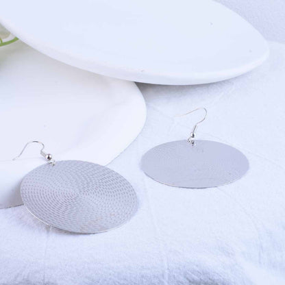 Exaggerated Circle Gold Alloy Earrings With Electroplated Finish For A Stylish Look