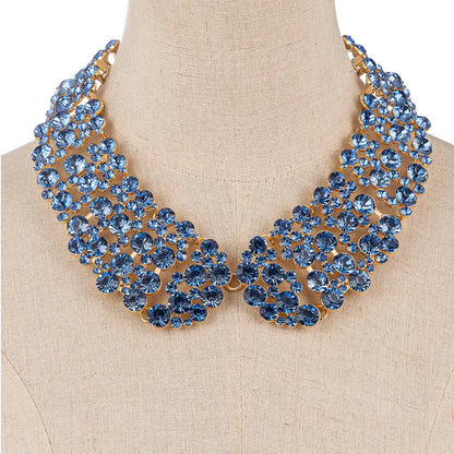 Sparkly Silver Exaggerated Necklace For Women Featuring Alloy Pendant Material With Rhinestone Inlay
