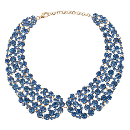 Sparkly Silver Exaggerated Necklace For Women Featuring Alloy Pendant Material With Rhinestone Inlay