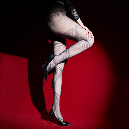 Sexy Solid Color Seamless Jacquard Pantyhose In Nylon Fabric For All Seasons