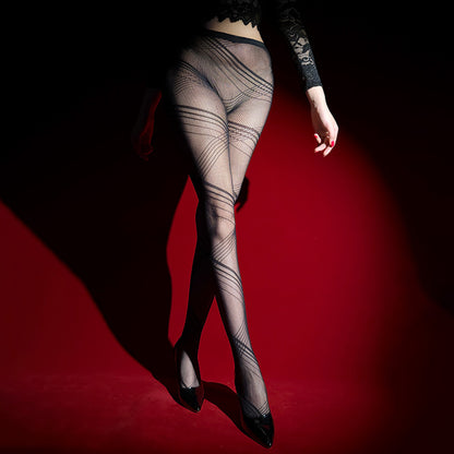 Sexy Solid Color Seamless Jacquard Pantyhose In Nylon Fabric For All Seasons