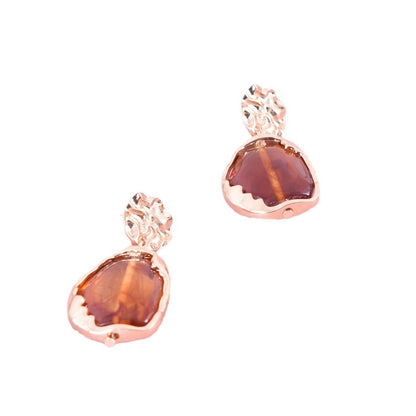 Retro Beige Alloy Earrings With Electroplated Finish And 925 Sterling Silver Ear Pins
