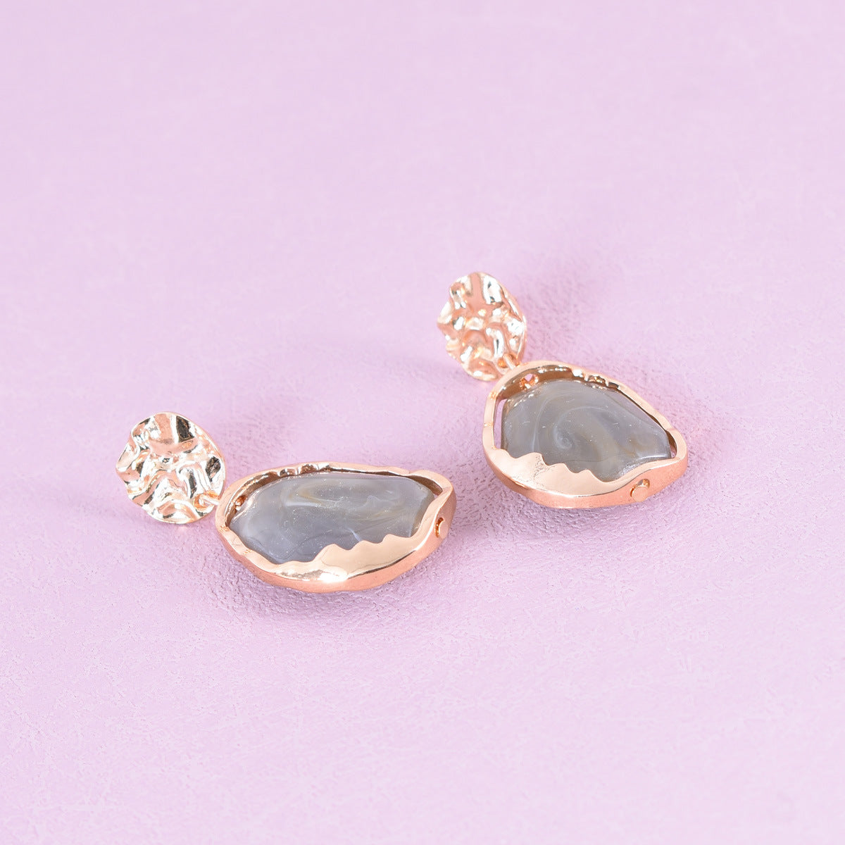 Retro Beige Alloy Earrings With Electroplated Finish And 925 Sterling Silver Ear Pins