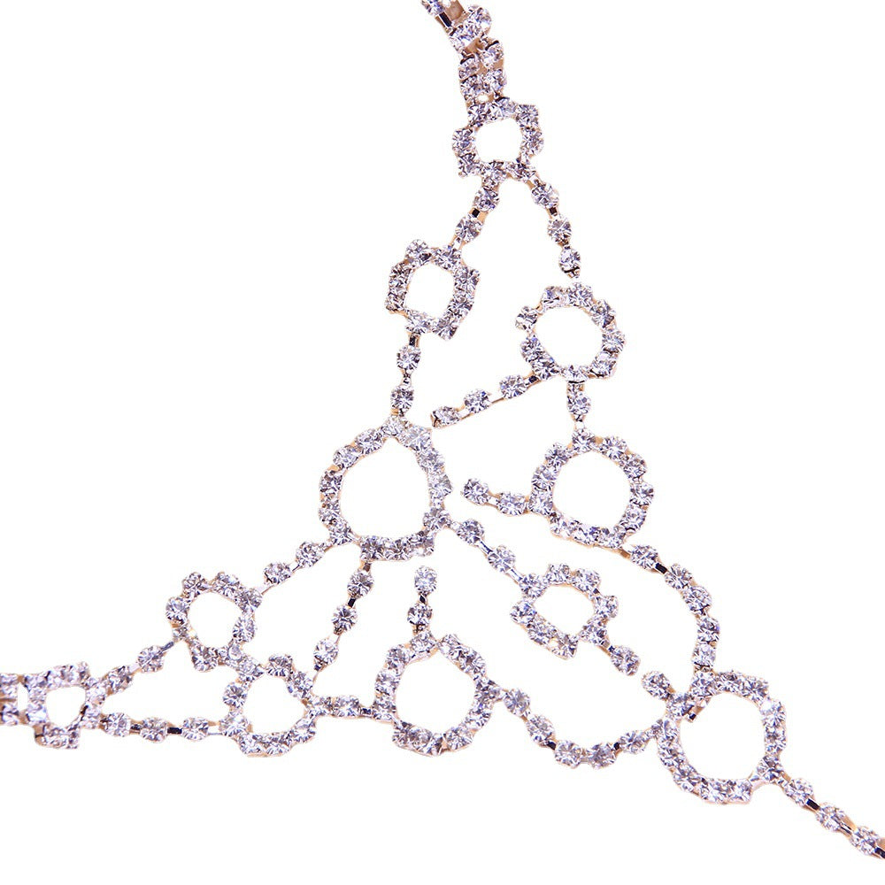 Women's Gold Alloy Anklet With Round Rhinestone Inlay, Perfect Beach Foot Accessory