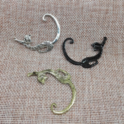 Punk Style Dyed Black Alloy Earrings For Women, Featuring Durable Material And Unique Design