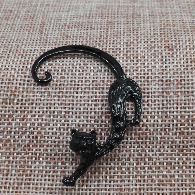 Punk Style Dyed Black Alloy Earrings For Women, Featuring Durable Material And Unique Design