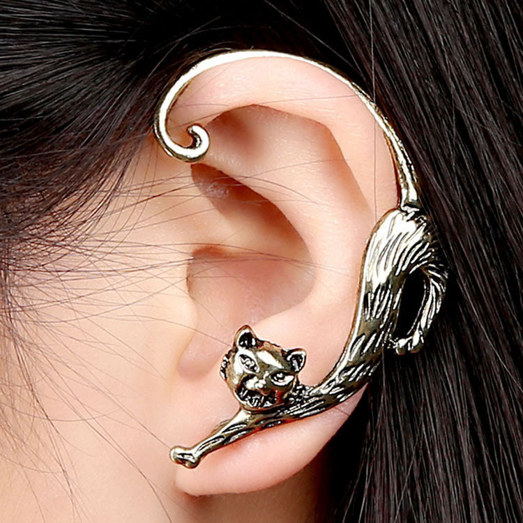 Punk Style Dyed Black Alloy Earrings For Women, Featuring Durable Material And Unique Design