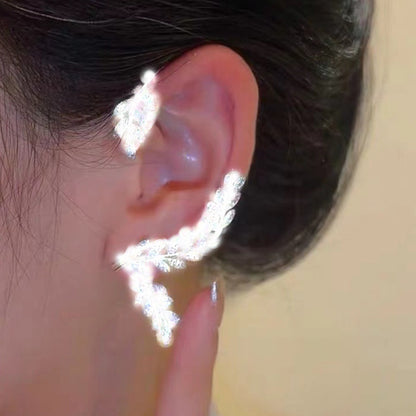 Sweet Gold Leaves Ear Cuff Earrings For Women Featuring Electroplated Alloy Design