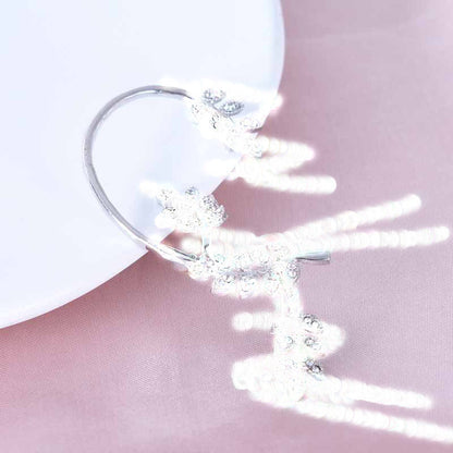 Sweet Gold Leaves Ear Cuff Earrings For Women Featuring Electroplated Alloy Design
