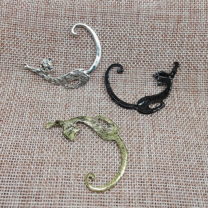 Punk Style Dyed Black Alloy Earrings For Women, Featuring Durable Material And Unique Design