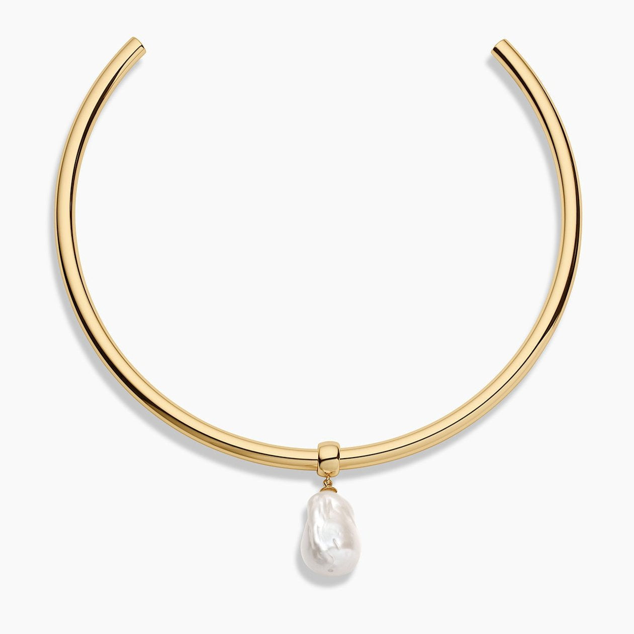Pearl Choker Necklace For Women With Alloy Slider Chain And Rhinestone Pendant