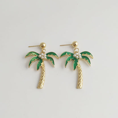 Pineapple Stud Earrings In Alloy Featuring Electroplated Finish With Alloy Ear Pins