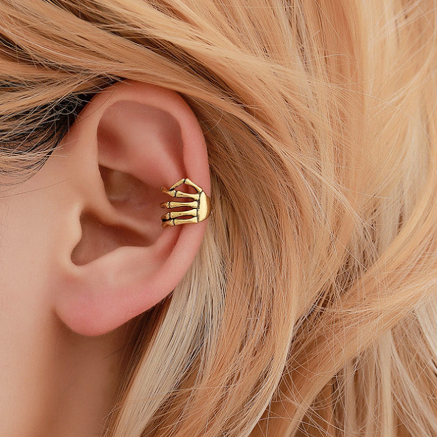 Punk Skull Stud Earrings In Antique Silver Plated Alloy With Electroplated Finish And 304 Stainless Steel Posts