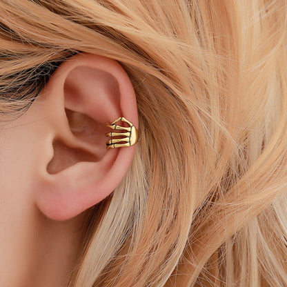 Punk Skull Stud Earrings In Antique Silver Plated Alloy With Electroplated Finish And 304 Stainless Steel Posts