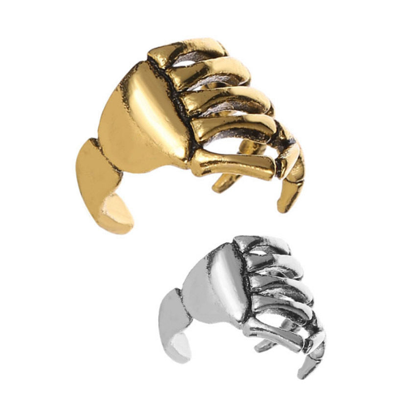 Punk Skull Stud Earrings In Antique Silver Plated Alloy With Electroplated Finish And 304 Stainless Steel Posts