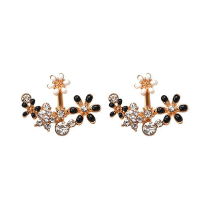 Sweet White Flower Earrings For Women In Alloy With Rhinestone Inlay