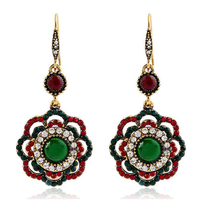 Bohemian Alloy Earrings Featuring Beautiful Flowers In Vibrant Colour