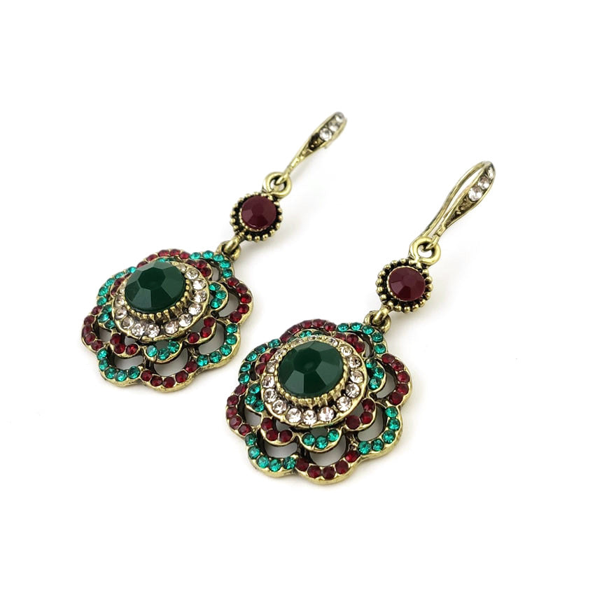 Bohemian Alloy Earrings Featuring Beautiful Flowers In Vibrant Colour