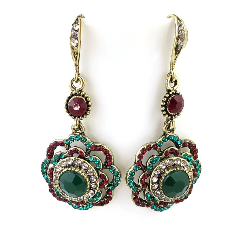 Bohemian Alloy Earrings Featuring Beautiful Flowers In Vibrant Colour