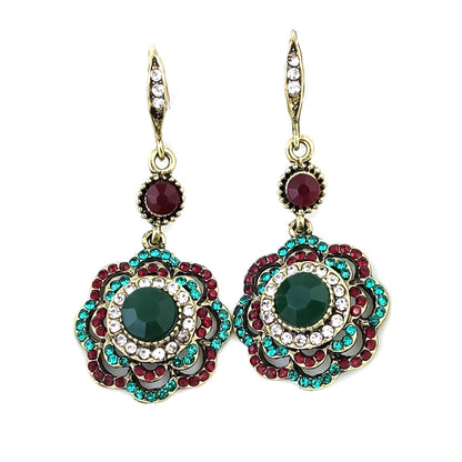 Bohemian Alloy Earrings Featuring Beautiful Flowers In Vibrant Colour