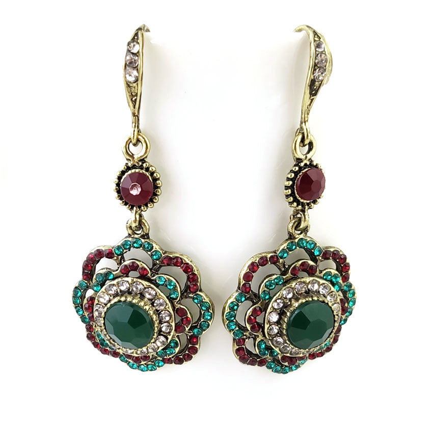 Bohemian Alloy Earrings Featuring Beautiful Flowers In Vibrant Colour