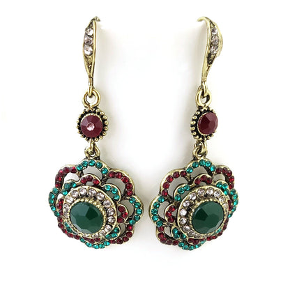 Bohemian Alloy Earrings Featuring Beautiful Flowers In Vibrant Colour