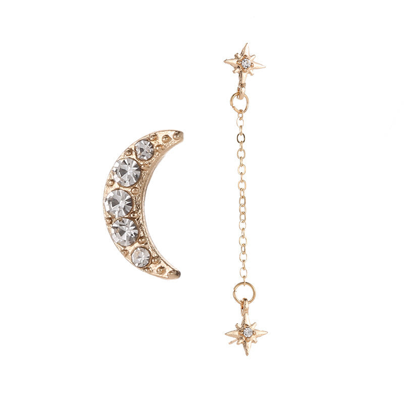 Star Stud Earrings With Alloy And Rhinestones, Featuring 304 Stainless Steel Ear Pins In Silver