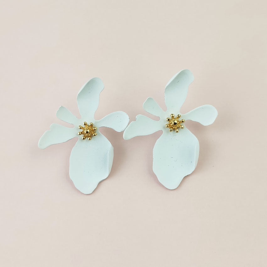 Daisy Earrings For Women With 304 Stainless Steel Alloy Ear Pins In White