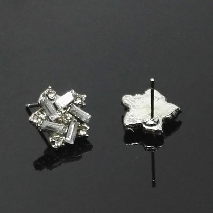 Windmill Stud Earrings For Women In Electroplated Alloy With Crystal Inlay, Perfect For Wedding Occasions
